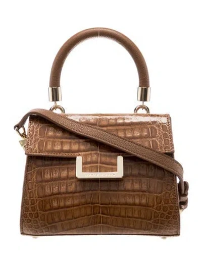 Pre-owned Maria Oliver Crocodile Shoulder Bag In Brown
