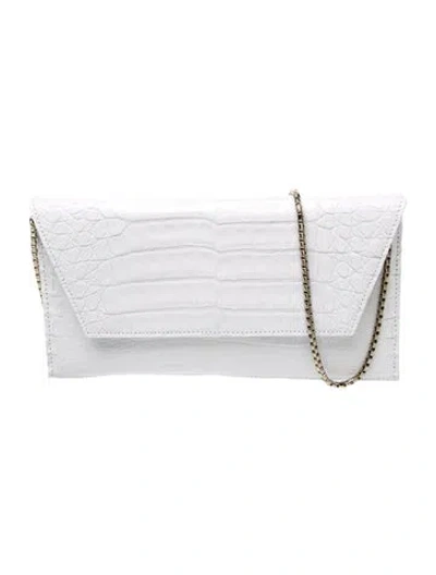Pre-owned Maria Oliver Crocodile Shoulder Bag In Silver