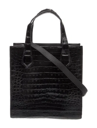 Pre-owned Maria Oliver Leather Top Handle Bag In Black