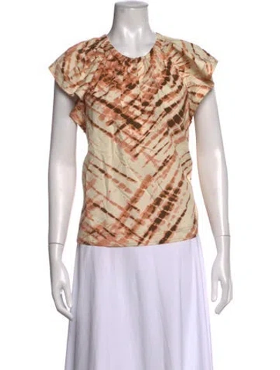 Pre-owned Maria Oliver Tie-dye Print Crew Neck Top In Multicolor