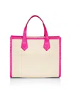 Maria Oliver Women's Medium Martina Crocodile & Linen Tote