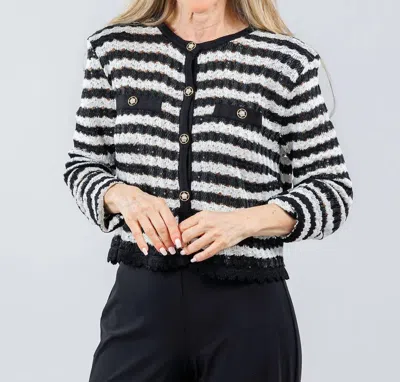 Maria Pavan Autumn Cardigan In Black / White In Multi