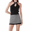 Maria Pavan Striped Scallop Hem Mini Skirt In Black / White