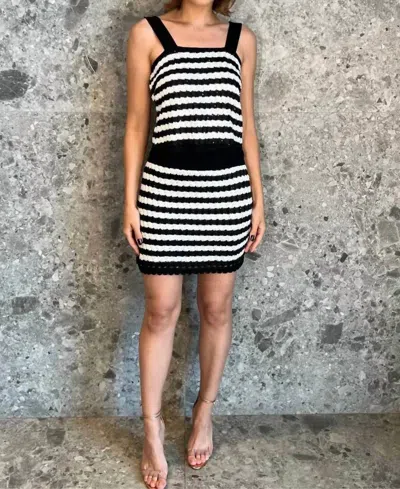 Maria Pavan Striped Tank Top In Black / White