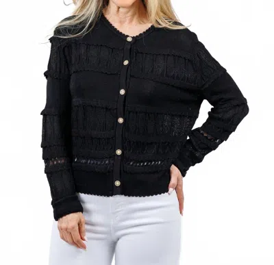 Maria Pavan Women's Ross Fringe Cardigan In Black