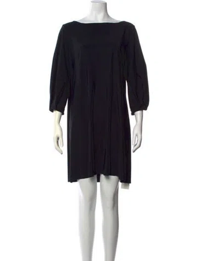 Pre-owned Maria Pinto Bateau Neckline Mini Dress In Black