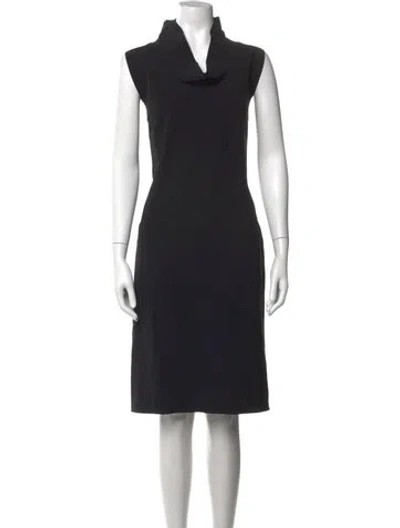 Pre-owned Maria Pinto Cowl Neck Knee-length Dress In Black