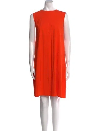 Pre-owned Maria Pinto Crew Neck Knee-length Dress In Orange