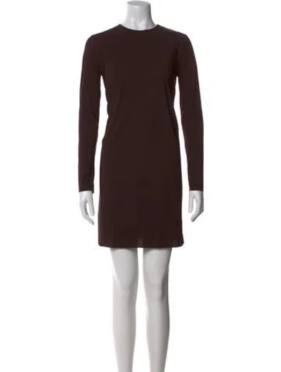 Pre-owned Maria Pinto Crew Neck Mini Dress In Brown