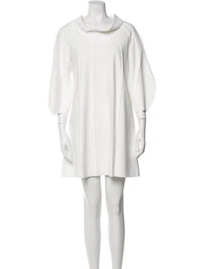 Pre-owned Maria Pinto Crew Neck Mini Dress In White