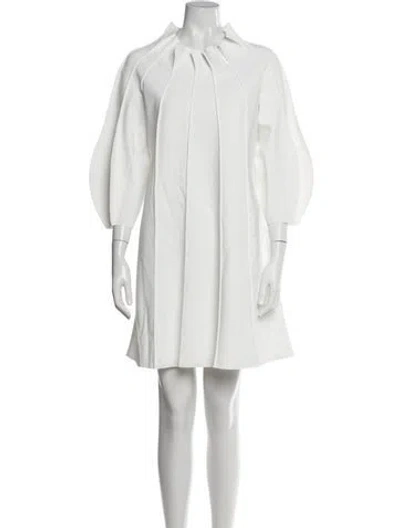Pre-owned Maria Pinto Crew Neck Mini Dress In White
