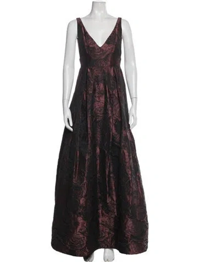 Pre-owned Maria Pinto Floral Print Long Dress In Multi