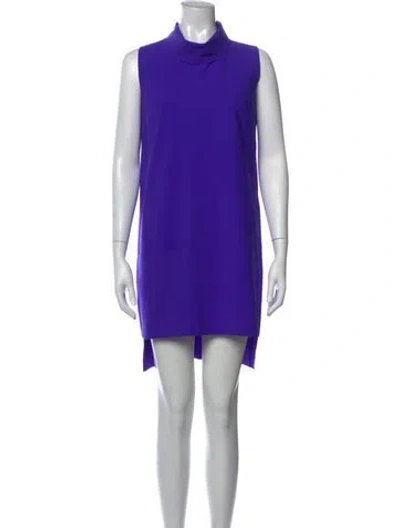 Pre-owned Maria Pinto Mock Neck Mini Dress In Purple