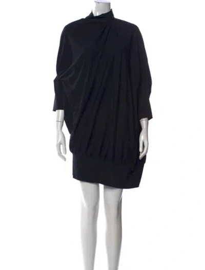 Pre-owned Maria Pinto Mock Neck Mini Dress W/ Tags In Black