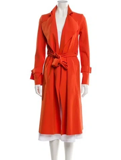 Pre-owned Maria Pinto Nylon Trench Coat W/ Tags In Orange