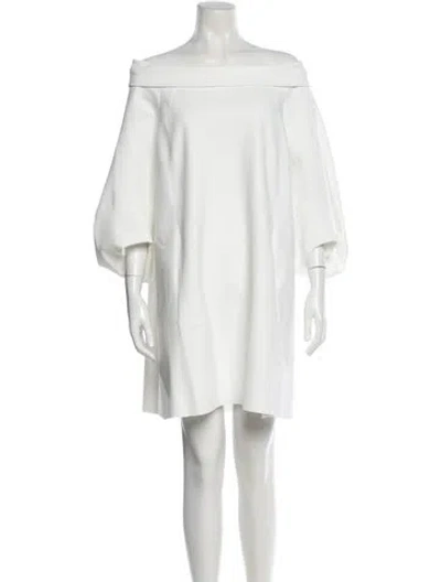 Pre-owned Maria Pinto Off-the-shoulder Mini Dress W/ Tags In White