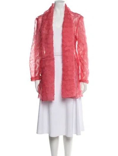 Pre-owned Maria Pinto Silk Patterned Jacket In Pink