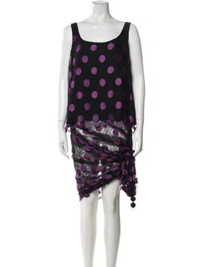 Pre-owned Maria Pinto Silk Polka Dot Print Set In Purple