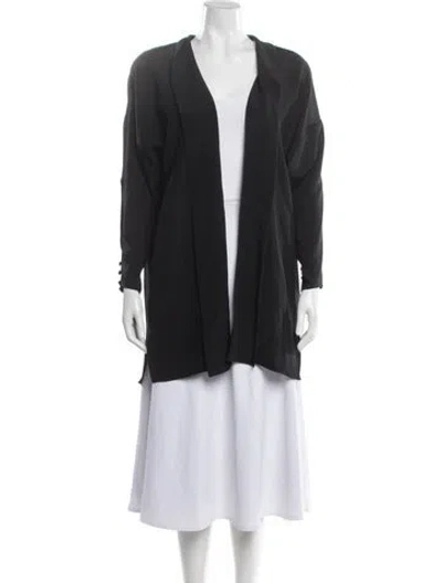 Pre-owned Maria Pinto Silk Striped Cape In Black
