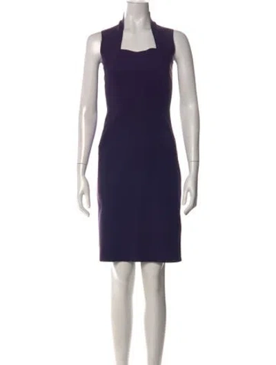Pre-owned Maria Pinto Square Neckline Knee-length Dress In Blue