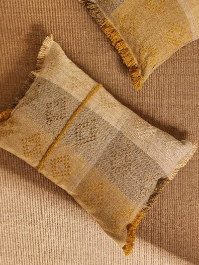 Maria Sigma Ariadne Handwoven Wool And Alpaca Cushion  Abask Luxury Gift In Brown