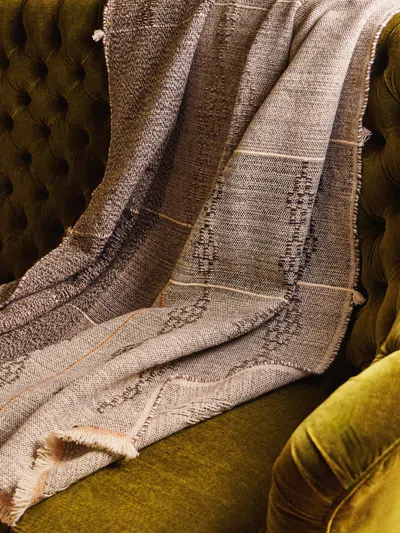 Maria Sigma Handwoven Wool And Alpaca Throw (71in/1.8m)  Abask Luxury Gift In Gray