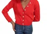 Maria Stanley Button Cardigan In Piquillo In Red