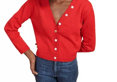 Maria Stanley Button Cardigan In Piquillo In Red