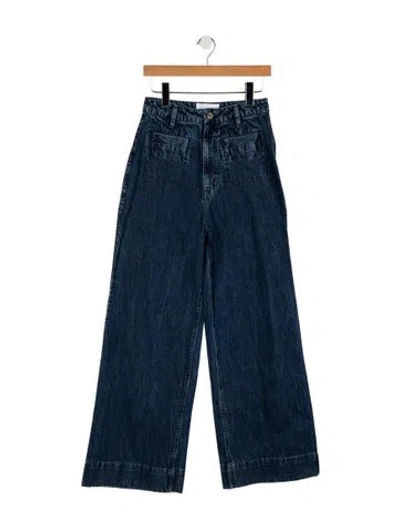 Pre-owned Maria Stanley High-rise Wide Leg Jeans In Blue