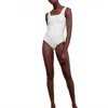 Maria Stanley Organic Bodysuit In Bone In White