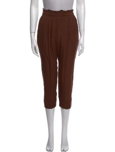 Pre-owned Maria Stanley Straight Leg Pants In Brown