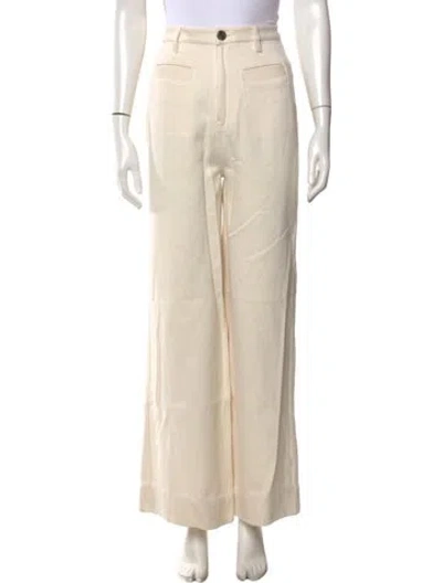 Pre-owned Maria Stanley Wide Leg Pants In White