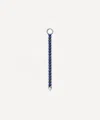 Maria Tash 24mm Double Sided Diamond And Sapphire Eternity Bar Charm In Silver