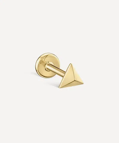 Maria Tash 14ct Gold 3.5mm Faceted Triangle Threaded Stud Earring