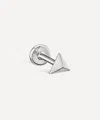 Maria Tash 14ct White Gold 3.5mm Faceted Triangle Threaded Stud Earring In White Gold