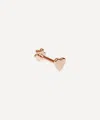Maria Tash 14ct Heart Single Threaded Stud Earring In Rose Gold