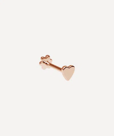 Maria Tash 14ct Heart Single Threaded Stud Earring In Rose Gold