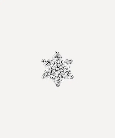 Maria Tash 5.5mm Diamond Flower Threaded Stud Earring In White Gold