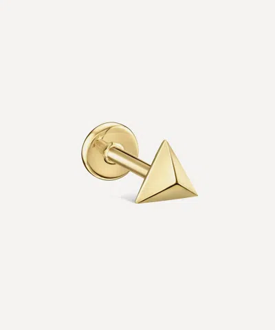 Maria Tash 14ct Gold 5mm Faceted Triangle Threaded Stud Earring