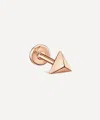 Maria Tash 14ct Rose Gold 5mm Faceted Triangle Threaded Stud Earring In Rose Gold