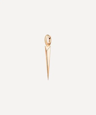 Maria Tash 14ct Rose Gold Faceted Single 25mm Long Spike Clicker Hoop Earring