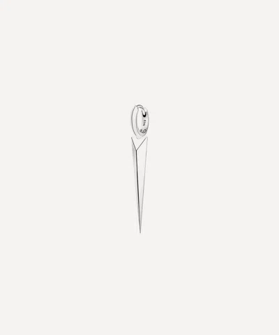 Maria Tash 14ct White Gold Faceted Single 25mm Long Spike Clicker Hoop Earring