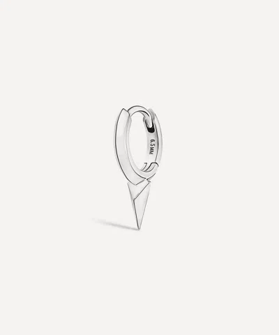 Maria Tash 14ct White Gold 6.5mm Faceted Single Spike Hoop Earring