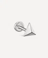 Maria Tash 14ct White Gold 7mm Faceted Triangle Threaded Stud Earring In White Gold