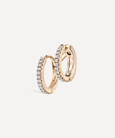 Maria Tash 14ct 8mm Diamond Double Linked Eternity Hoop Earring Left