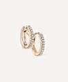 Maria Tash 14ct 8mm Diamond Double Linked Eternity Hoop Earring Right