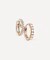 Maria Tash 14ct 8mm Pearl And Diamond Double Linked Eternity Hoop Earring Right