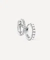 Maria Tash 14ct 8mm Pearl And Diamond Double Linked Eternity Hoop Earring Right