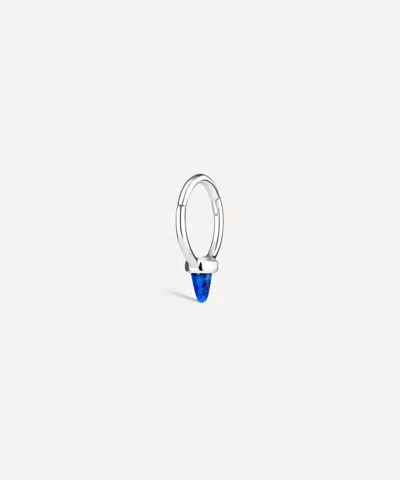 Maria Tash 14ct 8mm Single Short Lapis Spike Non-rotating Single Hoop Earring
