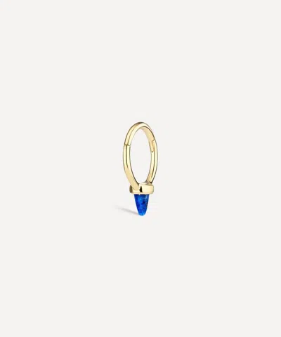 Maria Tash 14ct 8mm Single Short Lapis Spike Non-rotating Single Hoop Earring
